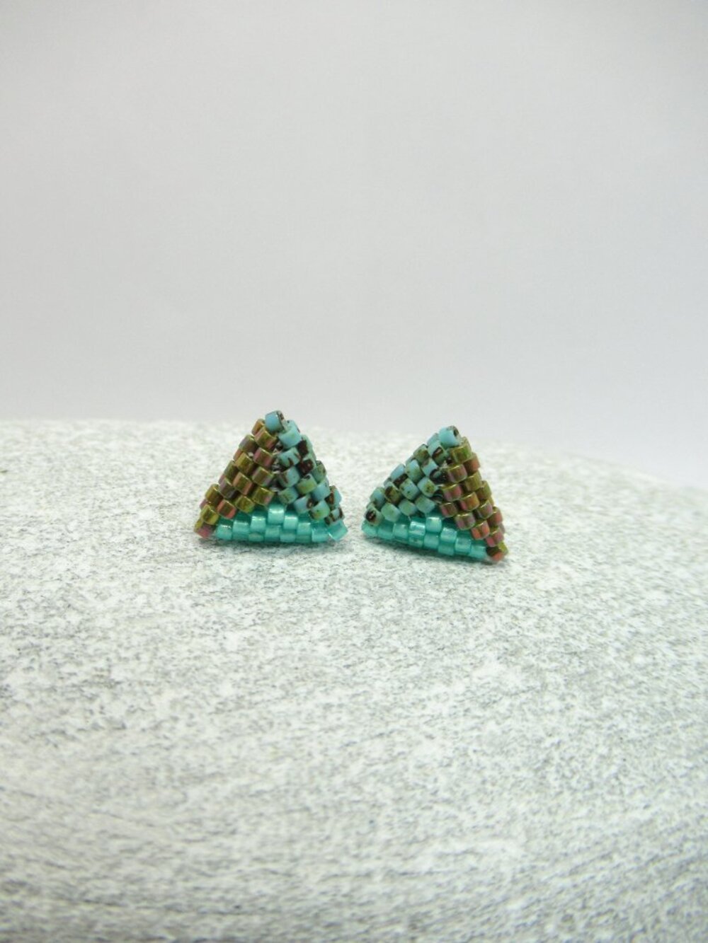 Handwoven Peyote Triangle earrings